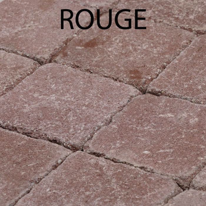 Pavés béton Oldys 13x20cm - 18x18cm rouge