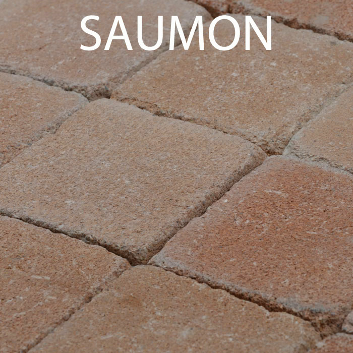 Pavé béton Oldys 10x10cm saumon