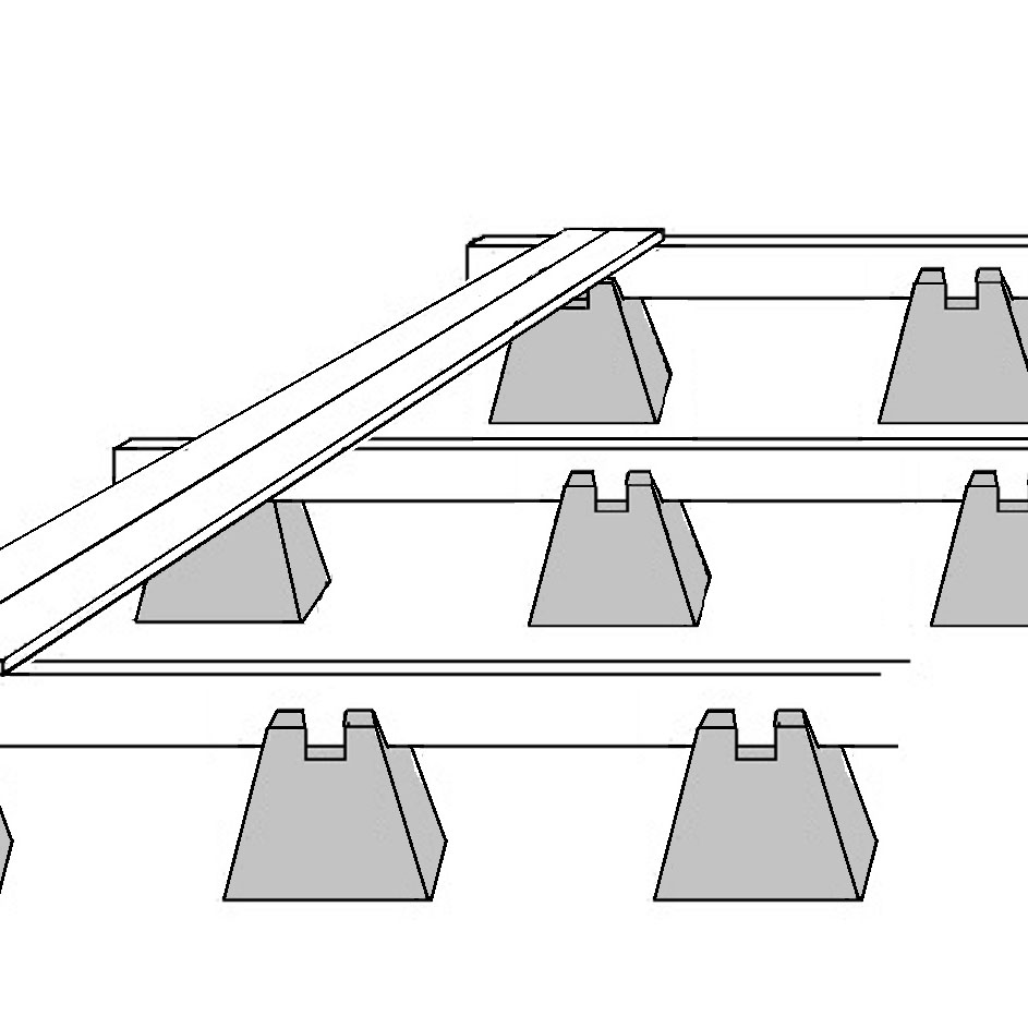 schema montage terrasse avec plot béton