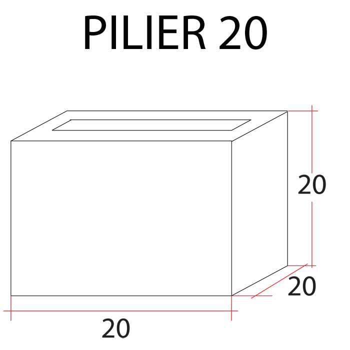 schéma pilier béton 20 cm