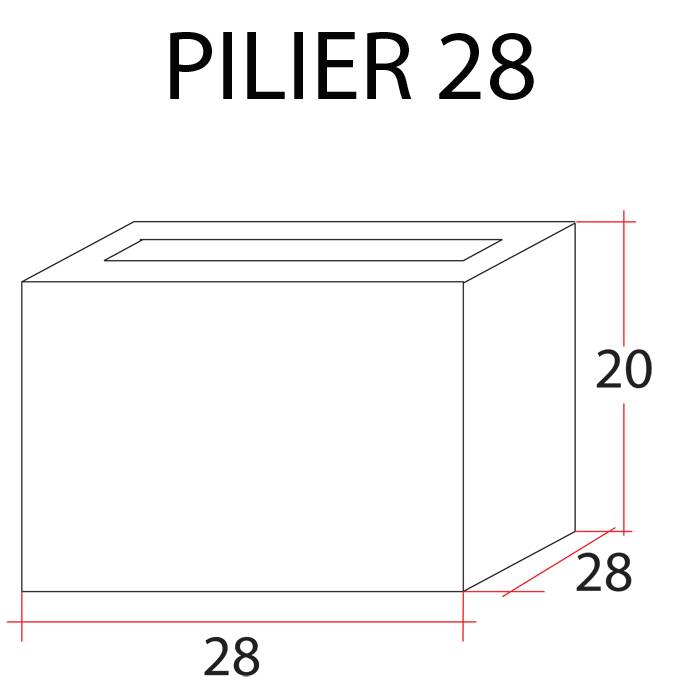 schéma pilier béton 28 cm