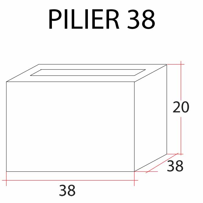 schéma pilier béton 38 cm