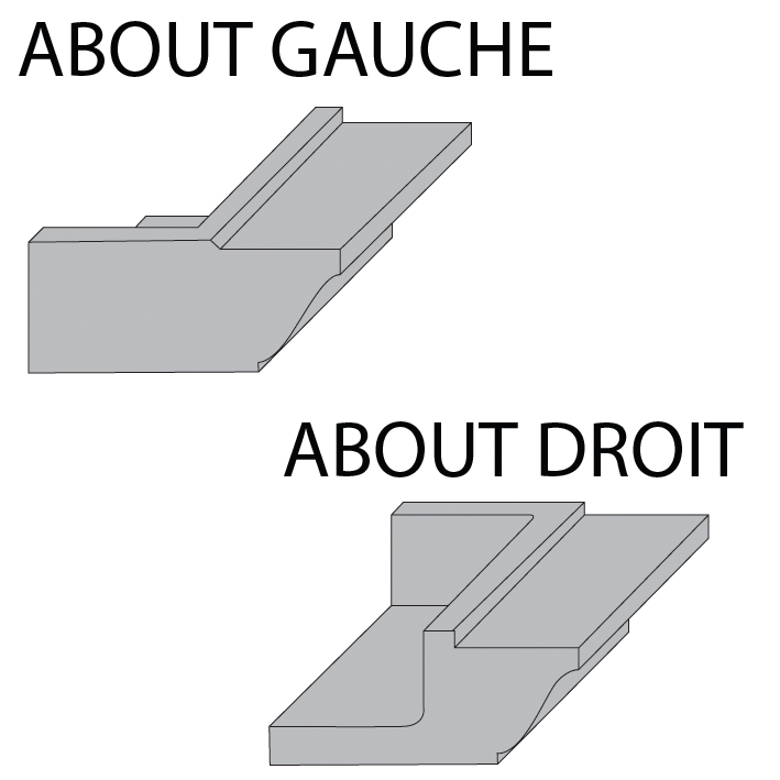 About gauche et droit pour Corniche bandeau en pierre reconstituée