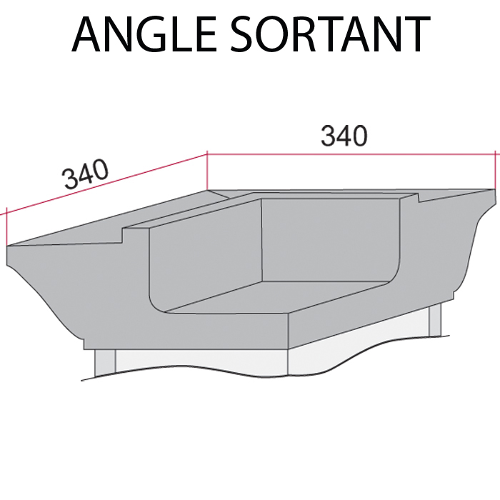 Angle sortant pour Corniche bandeau de façade en pierre reconstituée