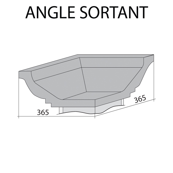 Angle sortant de Corniche doucine pierre taillée pierre reconstituée