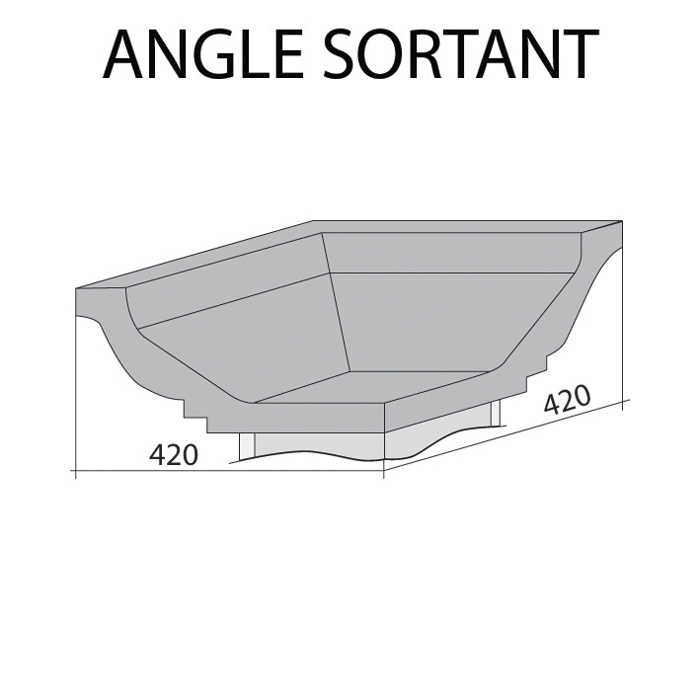 angle sortant de Corniche doucine bouchardée ciselée pierre reconstituée