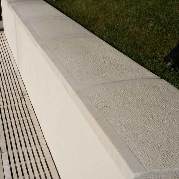 Dessus de mur bombé pierre reconstituée pour mur de 20 à 26cm