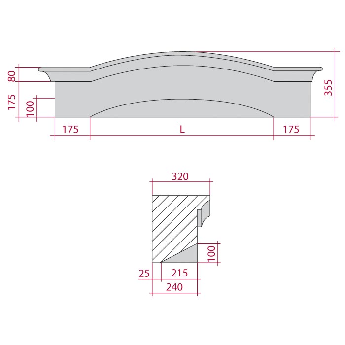 linteau pour lucarne en pierre reconstituee massif boucharde cisele 