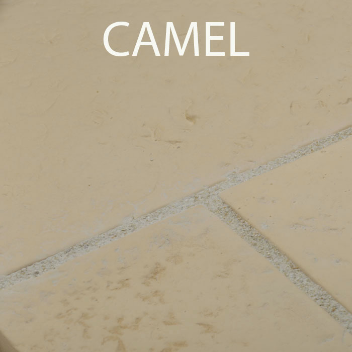 Parement pierre reconstituée bouchardé patiné camel