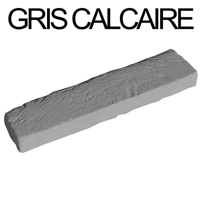 Parement brique moule main gris calcaire