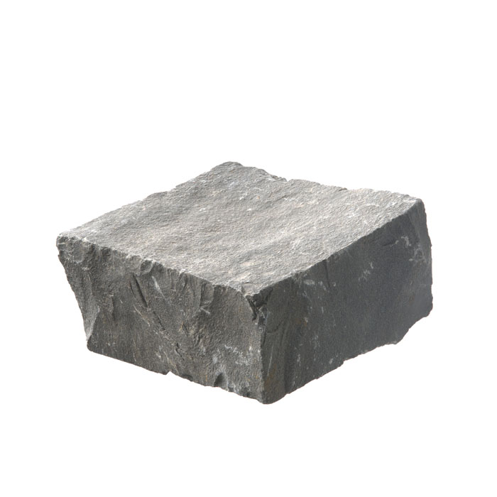 zoom sur pavé basalte naturel 10x10x6cm