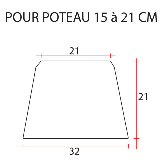 Schéma dé pierre reconstituée 15 à 21 cm