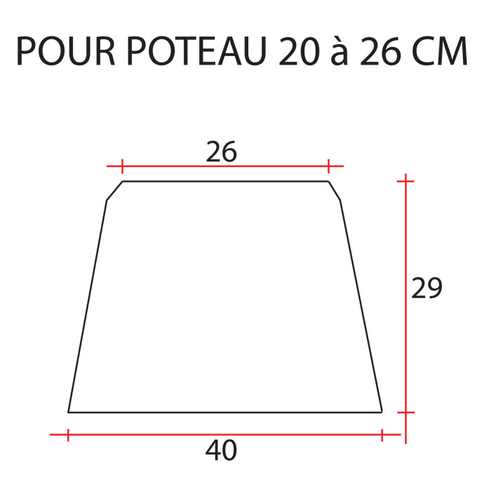 Schéma dé pierre reconstituée 20 à 26 cm