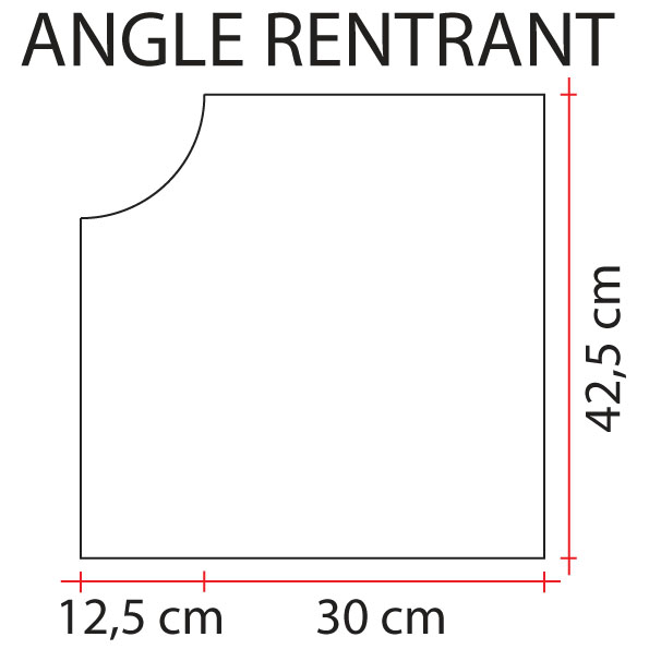 schéma margelle pierre reconstituée patinée 2,5 cm angle entrant