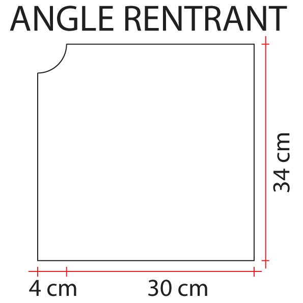 schéma margelle pierre reconstituée bois rainuré angle rentrant