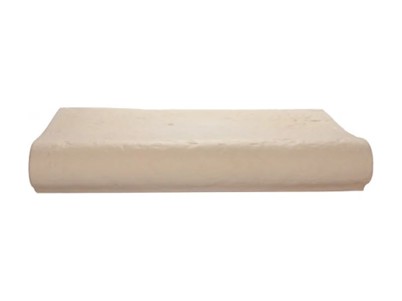 Margelle bouchardée galbée, coloris blanc