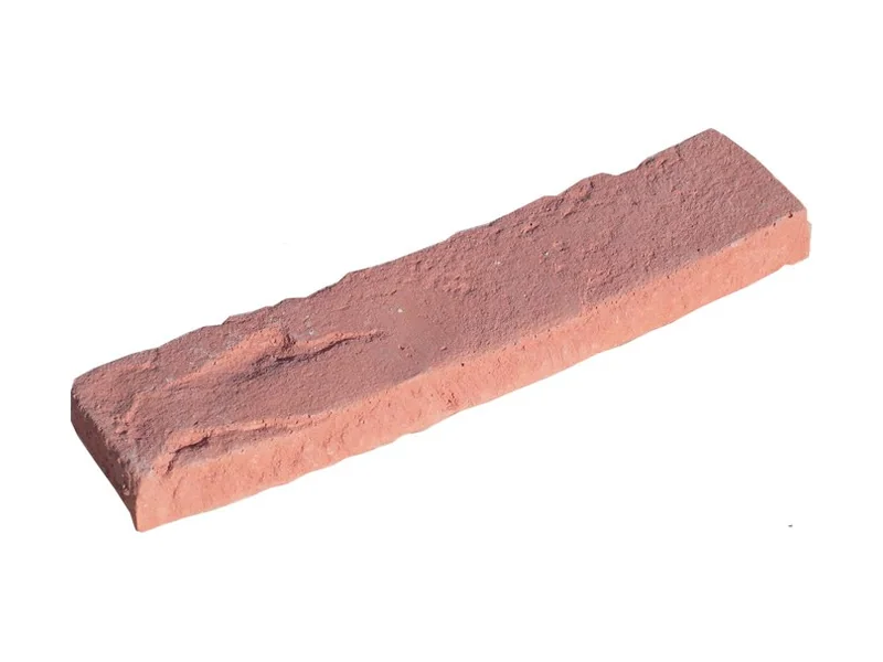 Parement brique moulée main, coloris gris rouge